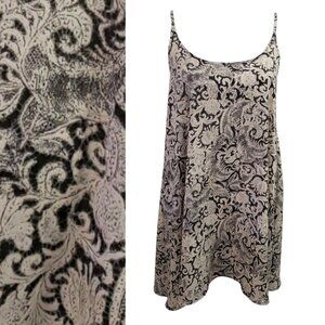 Free People Intimately Womens Black & White Paisley Nightgown Slip Large